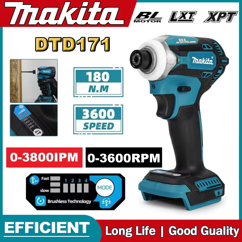Brushless Cordless Electric Drill 18V - Makita DTD171 Brushless Impact Driver Rechargeable