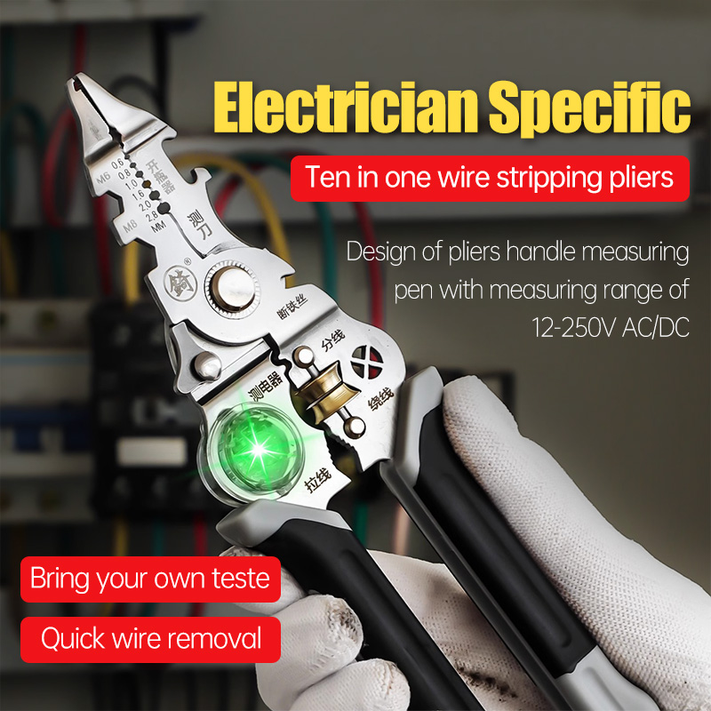 Automatic Wire Stripper Cutter - Multifunctional Wire Stripper with Electrical Test
