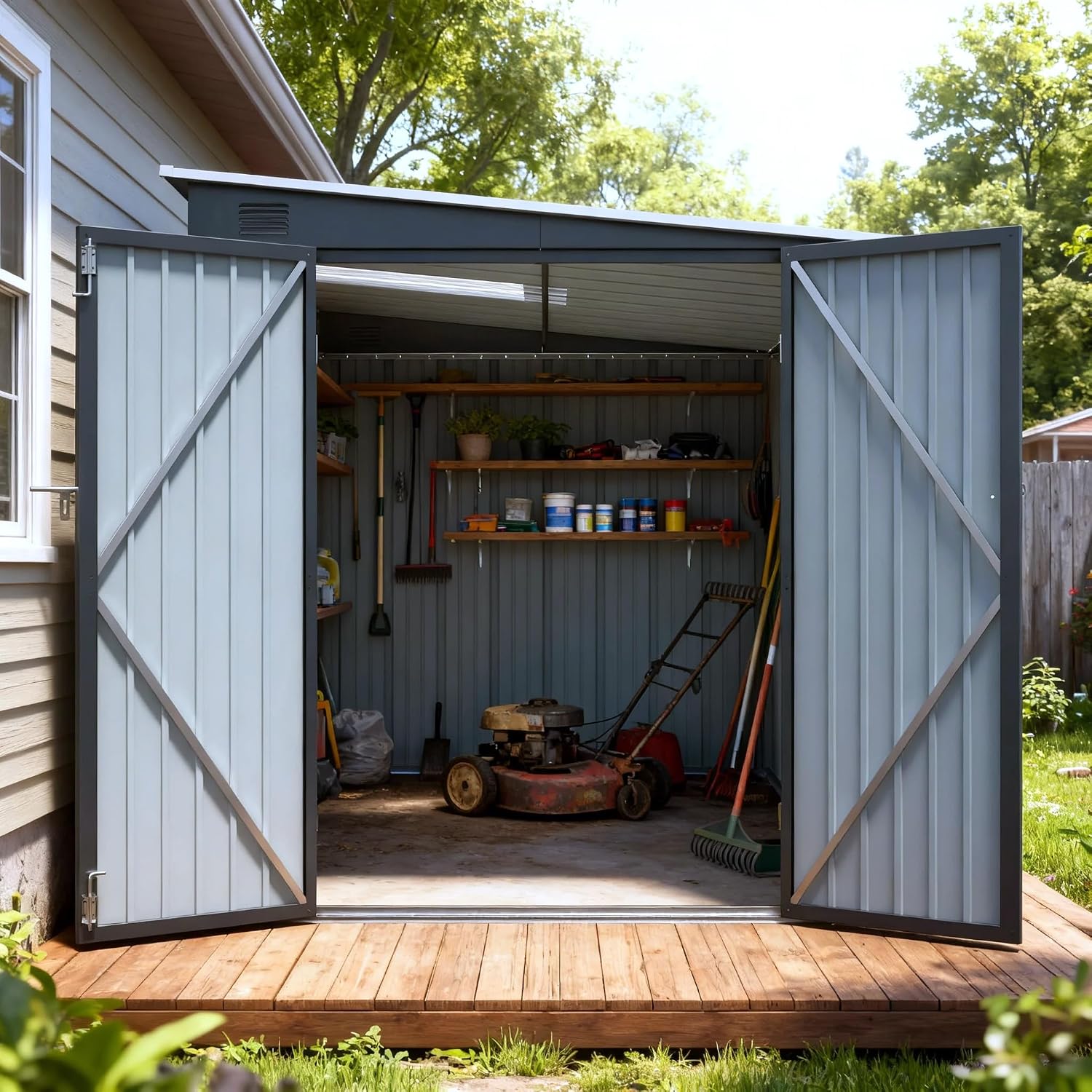 6x8 FT Metal Lean to Shed Lock - đánh giá và giá Garden Tools