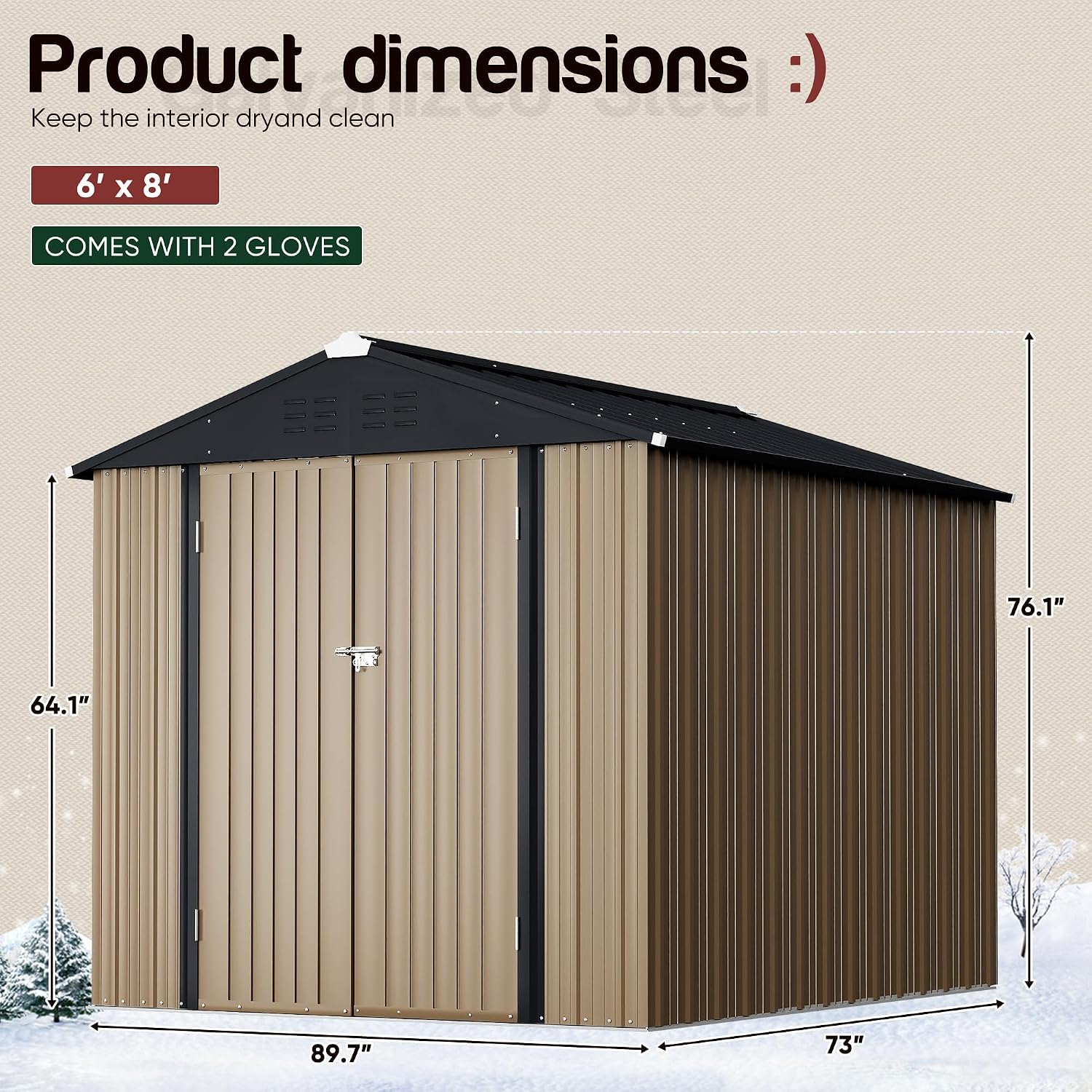 6x4 FT Metal Outdoor Storage S - đánh giá và giá Garden Tools