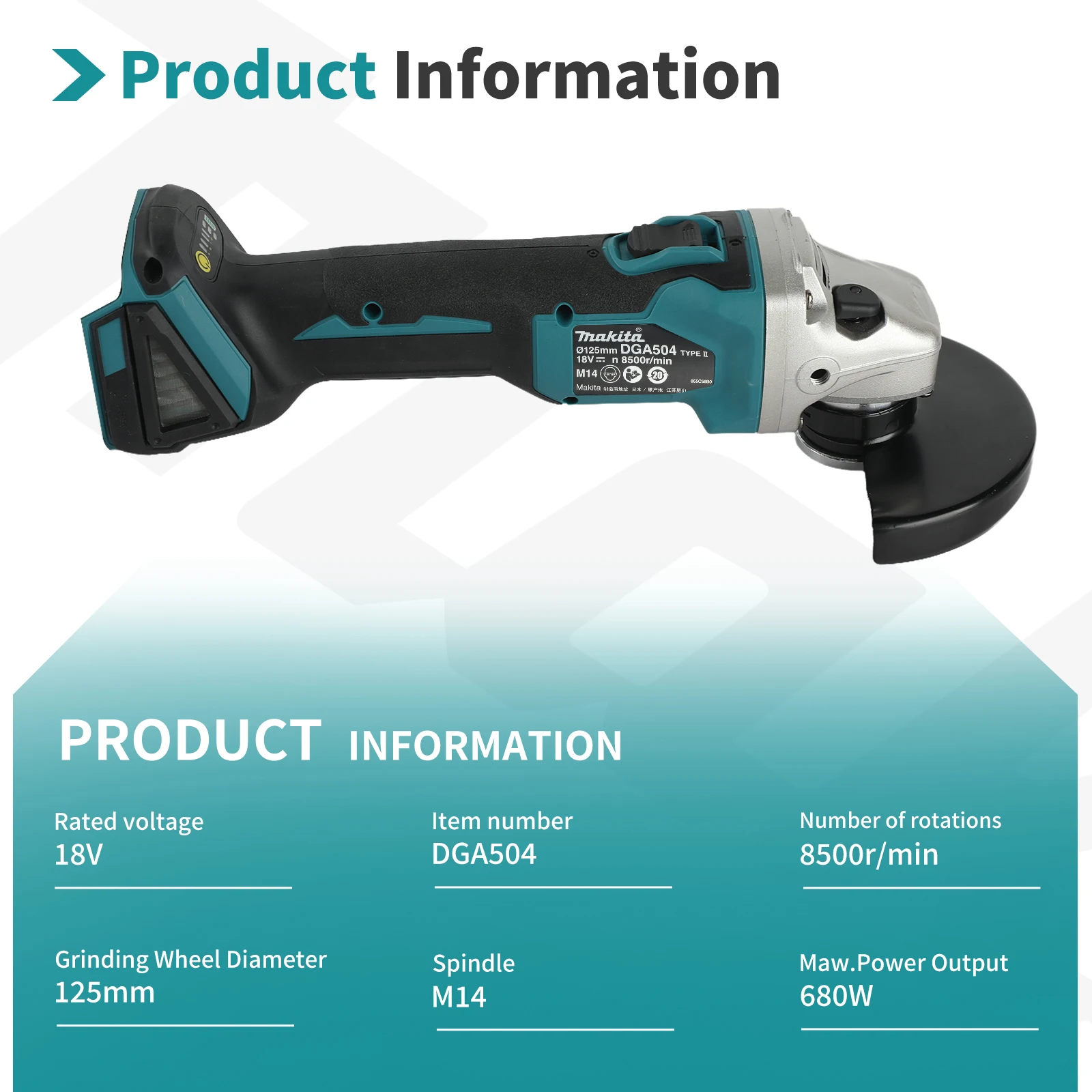 Makita DGA504 125mm Brushless  - đánh giá và giá Brushless Angle Grinder Battery Powered