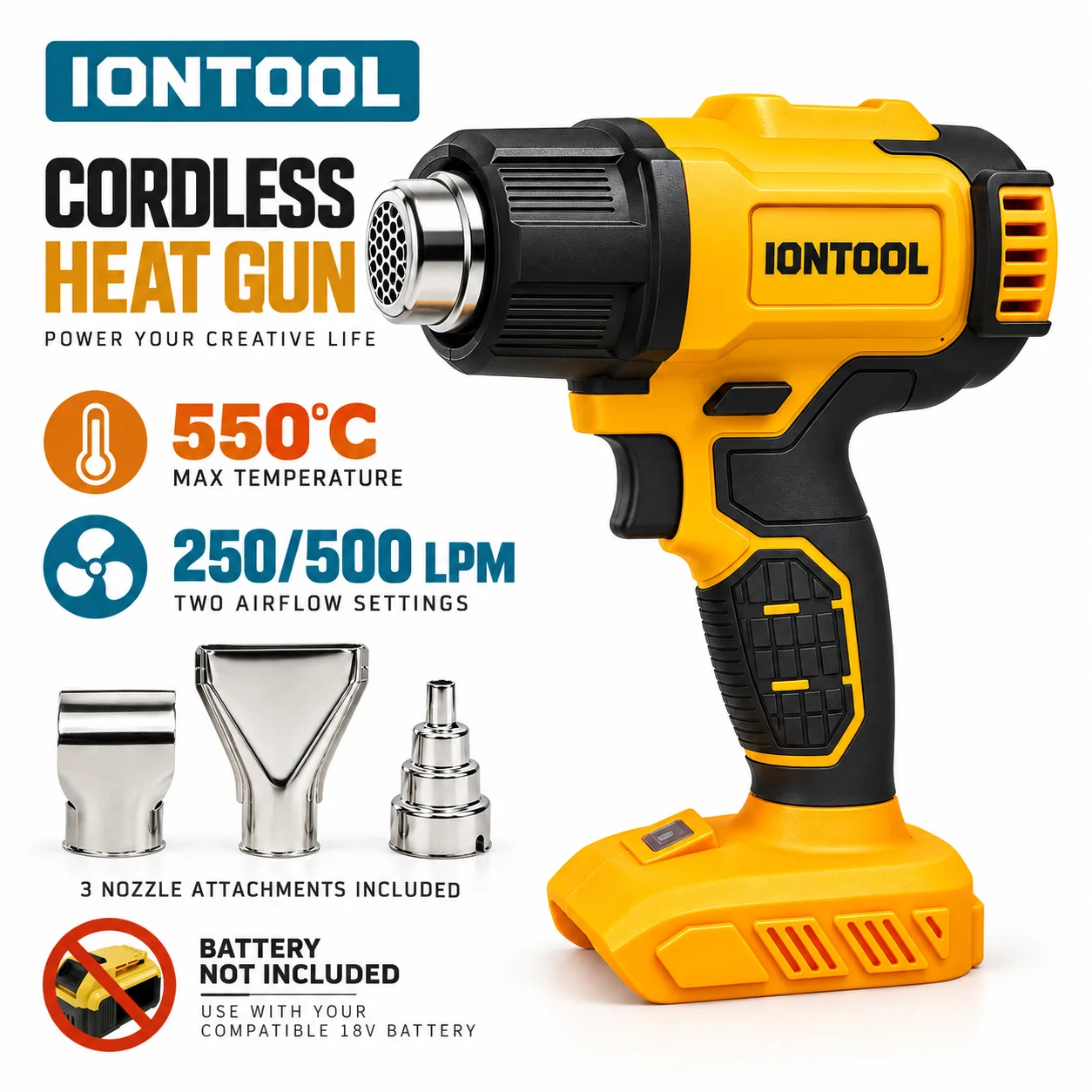 IONTOOL Yellow Cordless Heat G - đánh giá và giá Cordless Heat Gun For Shrink Tubing