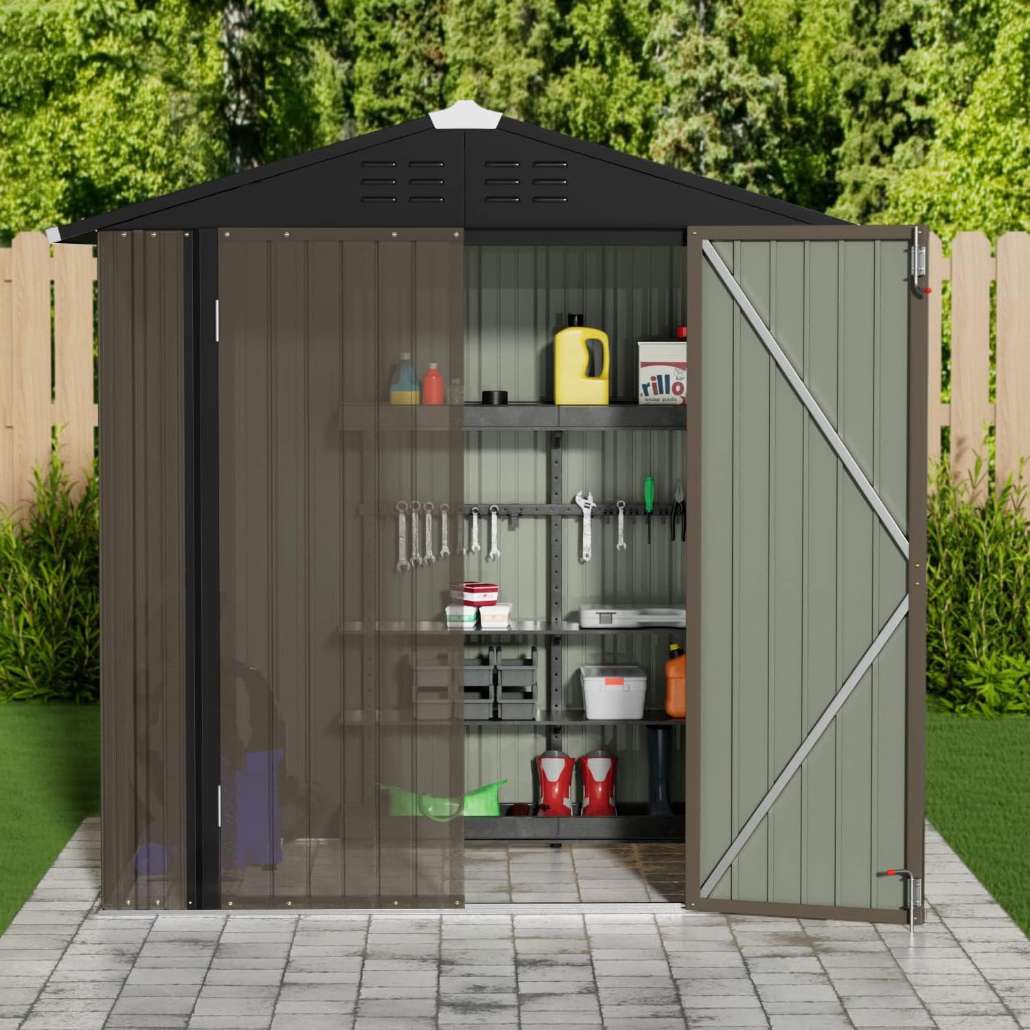 Metal Outdoor Storage Shed 6x4 - đánh giá và giá Garden Tools