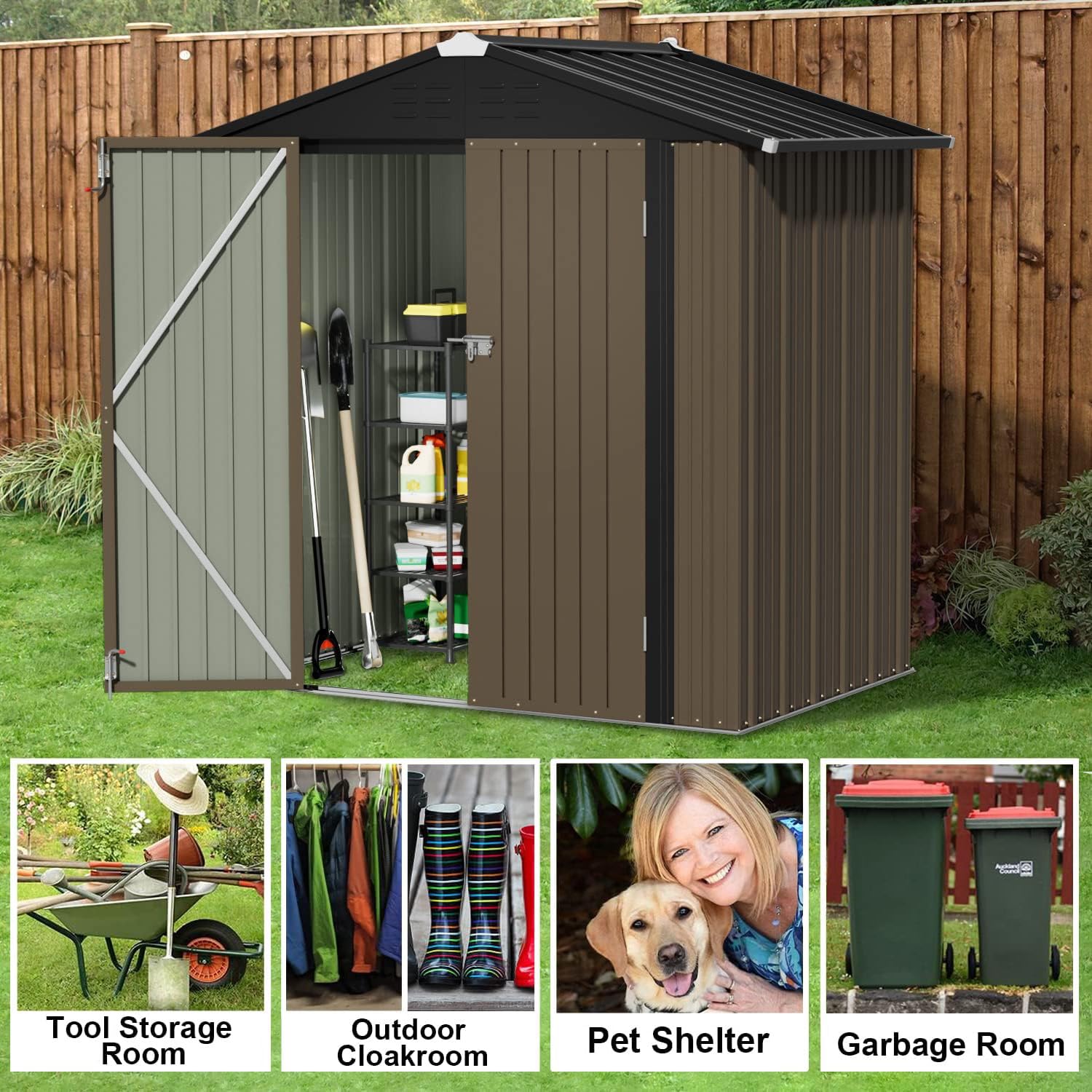 Metal Outdoor Storage Shed 6x4 - đánh giá và giá Garden Tools