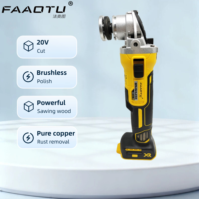 FAAOTU DCG405 125mm flat head  - đánh giá và giá Brushless Angle Grinder Battery Powered