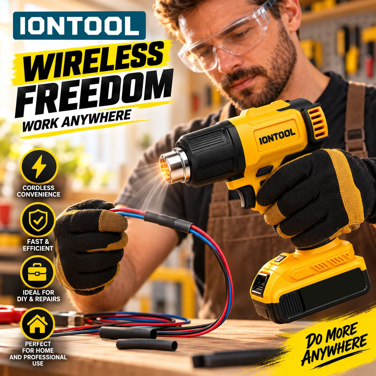 IONTOOL 550℃ Cordless Heat Gun - đánh giá và giá Cordless Heat Gun For Shrink Tubing